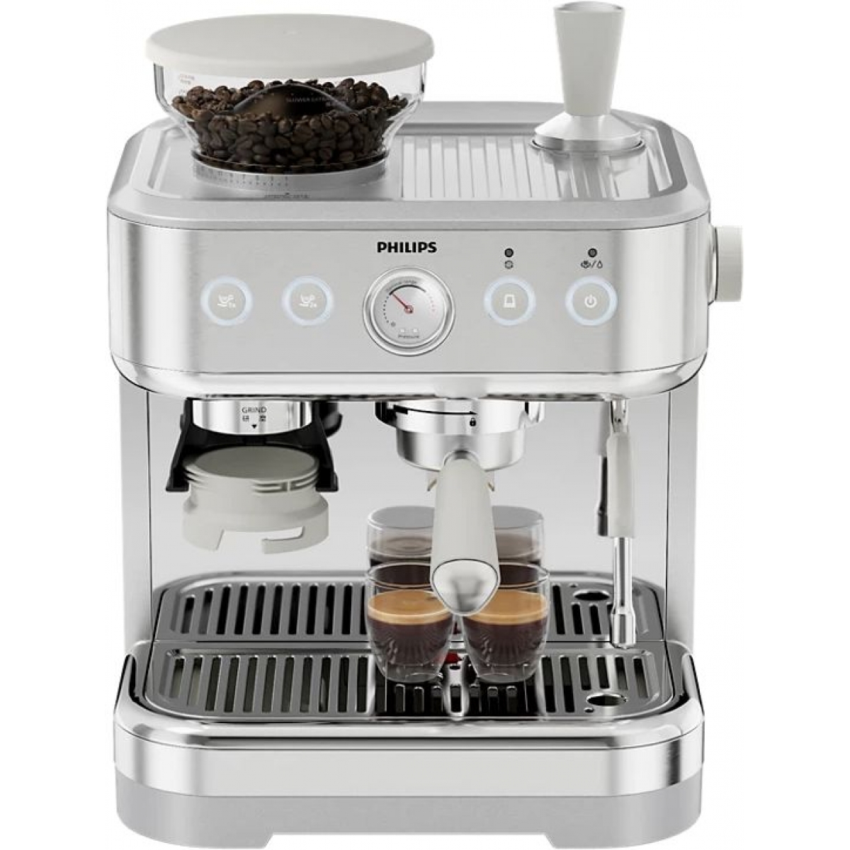 PHILIPS 飛利浦 PSA2218/00 2000 Series 半自動膠囊意式咖啡機 - 15巴高壓, 15段研磨, 雙手柄設計